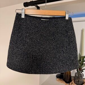 Aritzia Babaton Black & White Tweed Mini Skort NEW